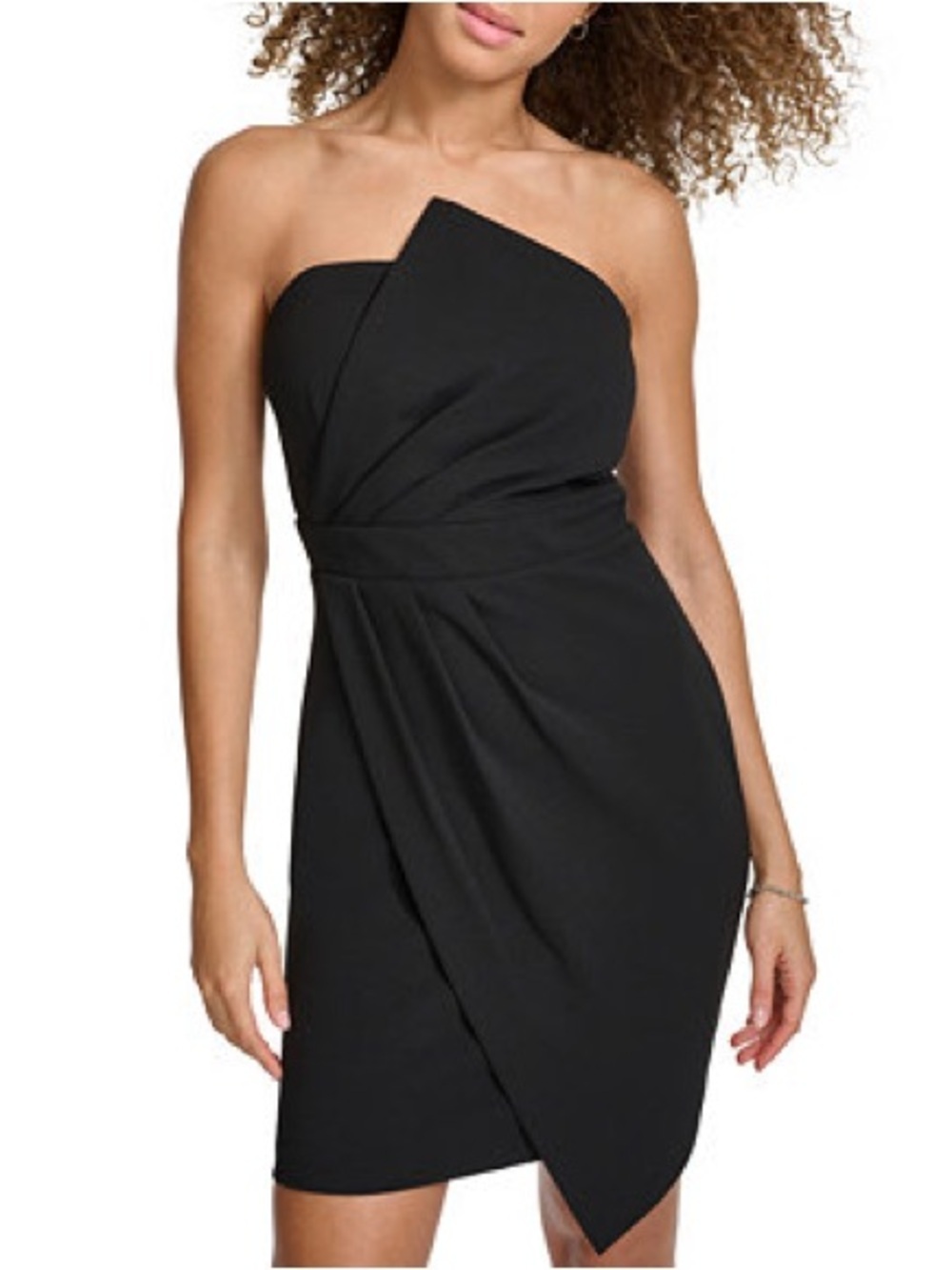Siena • NWOT Asymmetrical One-Shoulder Black Cocktail Dress PTP 16-18”